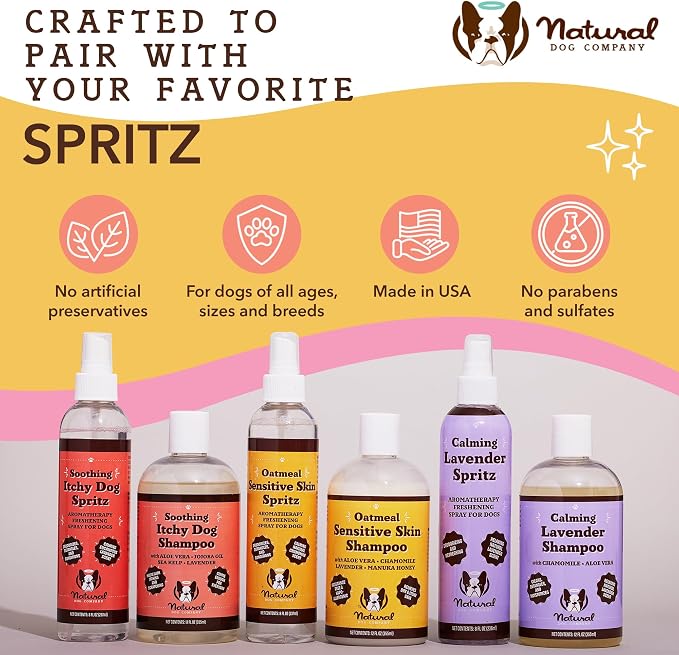 Natural Dog Company Bundle: Allergy & Itchy Defense Chews (90 ct) + Oatmeal Shampoo (12 oz) – Dog Allergy & Itchy DefenseSupport Supplement with Probiotics + Soothing Shampoo for Sensitive Skin