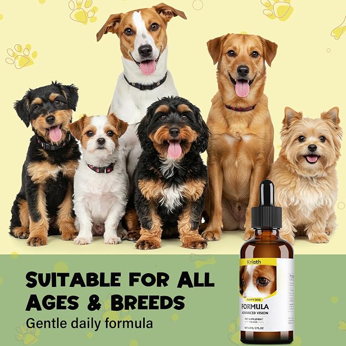 Advanced Vision Formula for Dogs – Liquid Formula with DHA, Lutein & Astaxanthin – Helps Maintain Clear, Healthy Eyes & Vision – 2 oz (60 mL) Oral Drops