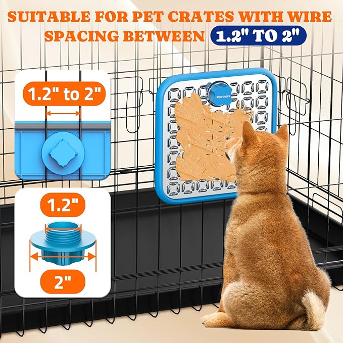 Pawtners Stainless Steel Lick Mat for Dogs & Cats, Chew Proof Dog Slow Feeder Mat for for Calm Feeding & Anxiety Relief, 2 Pack, Blue