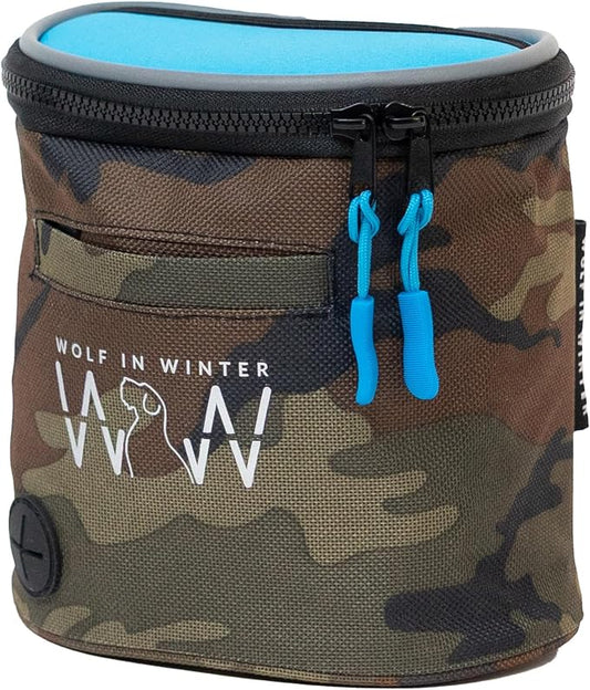 Quickdraw Dog Treat Pouch – Training Bag with Poop Bag Dispenser, Clicker Holder and Waist Belt – Hands-Free, Reflective and Durable for Puppy Training, Walks and Hikes (Blue/Camo)