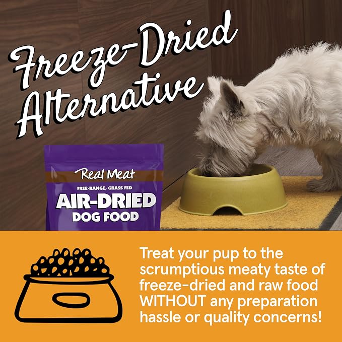 TRMC Real Meat Air Dried Dog Food w/Real Lamb - 5lb Bag of USA-Crafted Grain-Free Real Meat Dog Food Sourced from Free-Range, Grass-Fed Lamb - Digestible, All Natural, High Protein