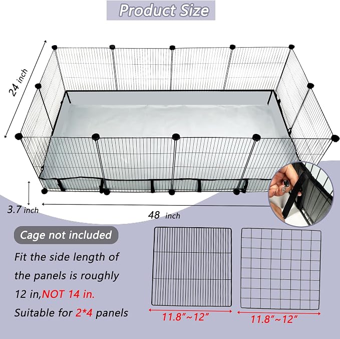 DZWLKJ Guinea Pig Cage Liner Tarp Bottom Waterproof and Washable Base Also for Rabbits, Bunny, Chinchesillas, Hedgehog, Ferrets and Other Small Animals(24x48 inches)