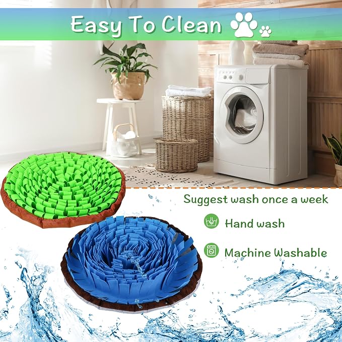 2-Pack Snuffle Mat for Dogs, Adjustable Size Encourages Natural Foraging Skills for Cat and Rabbit or Other Pet