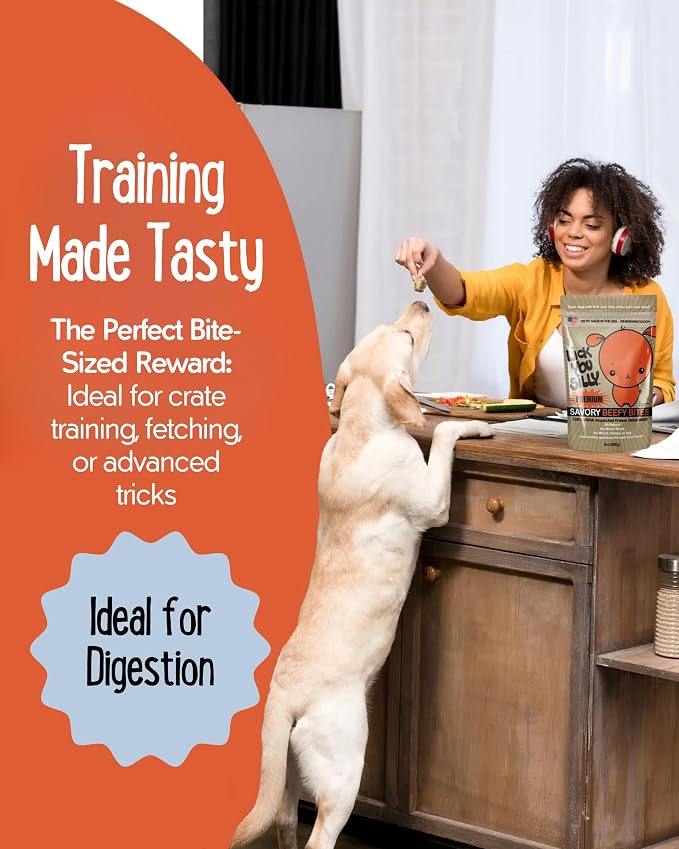 Lick You Silly Freeze-Dried Beef Liver Dog Treats | High-Protein Training Snacks for Dogs & Puppies | Grain-Free Pet Treats for Small, Medium, & Large Breeds | Made in the USA