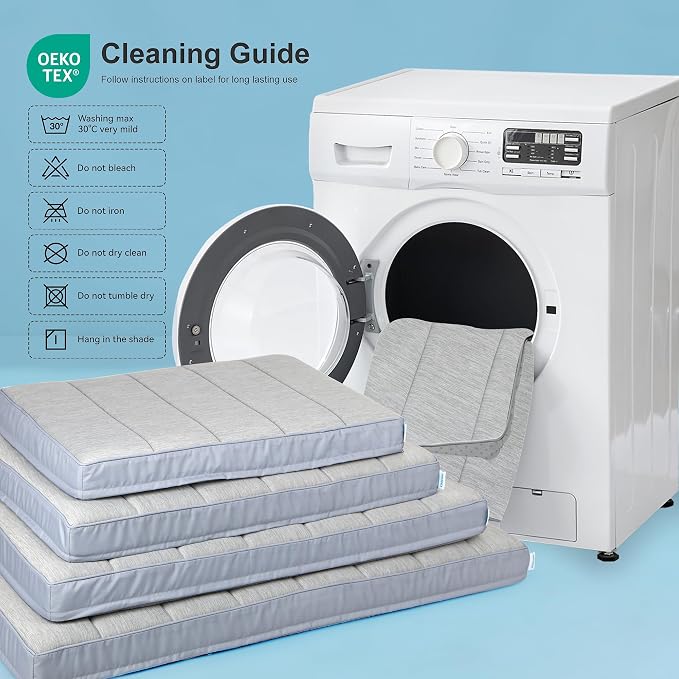 Cooling Dog Bed for 2XL Large Dogs - Orthopedic Pet Beds with Memory Foam, QMAX>0.5, Waterproof Removable Washable Cover for Hot Weather, Gery, 47" L x 29" W x 3" H