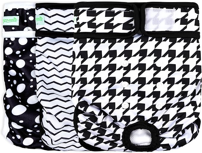 wegreeco Washable Reusable Premium Dog Diapers,Pack of 3,Small Dog Puppy & Doggy Diapers Female,Dog Period Panties Diapers Female in Heat