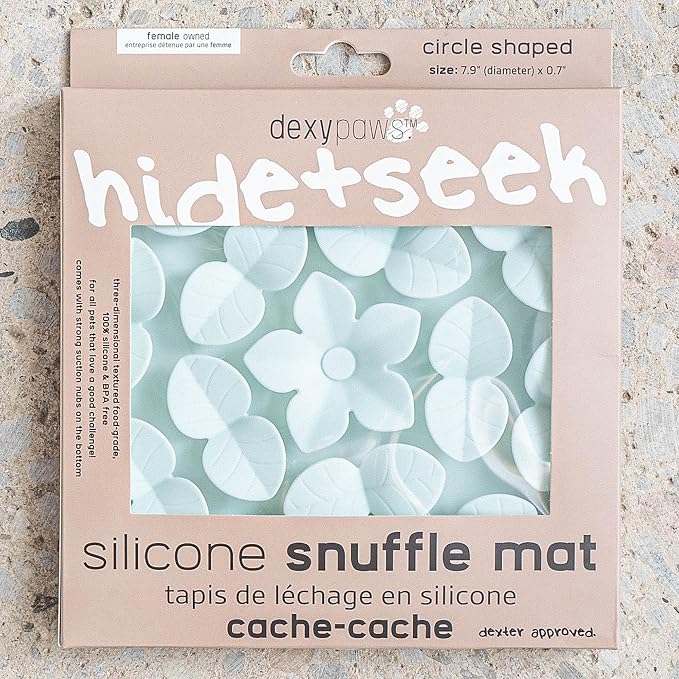 Dexypaws: Enrichment Snuffle Mat: Sky Blue Circle - Textured Dog Feeding Pad, Food Grade Silicone, Spread Food & Treats, Pet Soothing, Suction Back