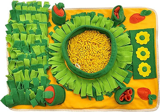 Pet Olfactory Feeding Pad Training Mat Dogs Cats Interactive Puzzle Toy Natural Foraging Tool Slow Feeding Snack Hiding Blanket (Spring)