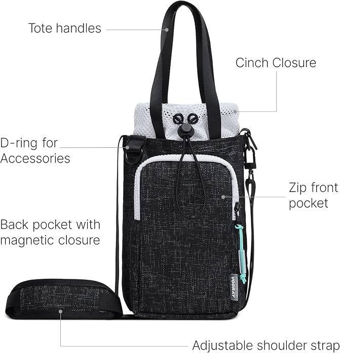 VOORAY Hydration Sling 4L Water Bottle Holder with Strap, Phone Pocket, Detachable Strap & Tote Handles