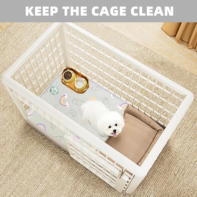 Homimp 2 Pack Guinea Pig Cage Liners, Washable Small Animal Bedding,Waterproof Reusable & Anti Slip Guinea Pig Pee Pad Fast and Super Absorbent Mat for Small Animal Rabbit Bunny Hamster,Grey 24"x47"
