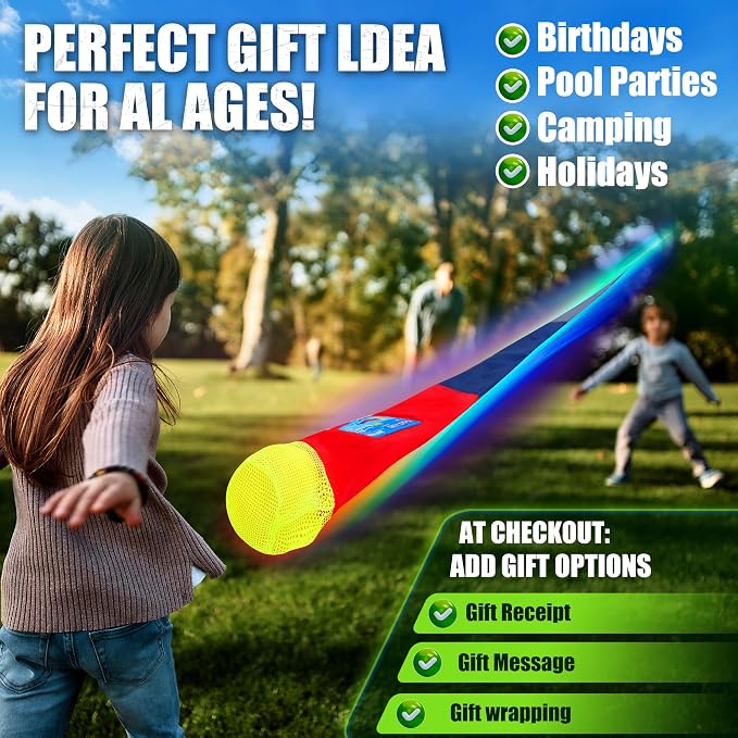 LED Glow Ball for Kids Tail Toys for Outdoor Games | Rechargeable Light Up Foam Ball Toys for Catch & Backyard Night Play - Fun Birthday Gifts for Boys Girls Ages 3 4 5 6 7 8