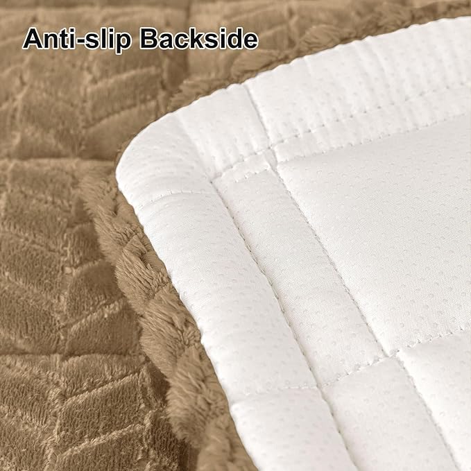 Smiry Couch Cover for Dogs, Non Slip Fuzzy Pet Sofa Covers Washable for 2-3 Cushion Couch, Soft Thick Furniture Protector for Cats Dogs, Against Fur, Dirt, Scratch Resistant (Mocha Brown, 35.4"x63")
