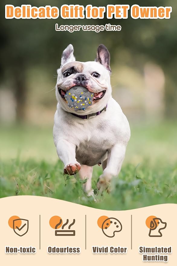 Moonorange Dog Tennis Balls for Aggressive Chewers, Indestructible Durable Bouncy Interactive Toy for Dogs Fetch Game Lightweight Floating Outdoor Training(4Pcs Medium)