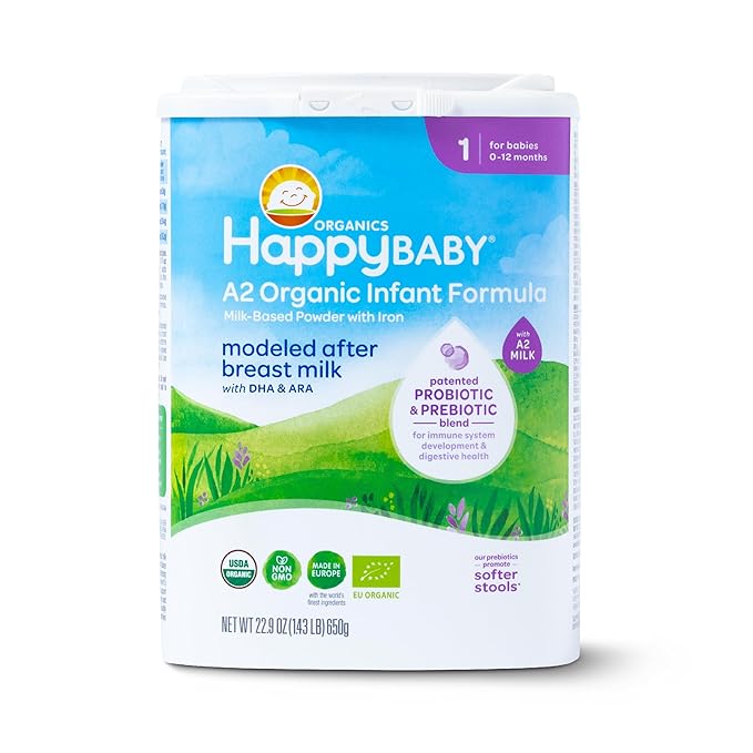 Happy Baby Organic A2 Stage 1 Baby Formula, 22.9 OZ