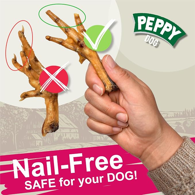All Natural Chicken Feet Dog Treats (20 pcs) | Dehydrated for Freshness | Supports Joint Health with Glucosamine and Chondroitin | Promotes Dental Hygiene | Perfect for Small and Medium Dogs