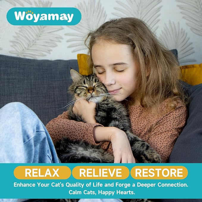 Woyamay10-in-1 Cat Calming Diffuser - Cat Pheromones Calming Diffuser for Cat Anxiety Relief, Cat Pheromone Diffuser Kit with 2 Diffuser + 8 Refill 48ml Vial - 240 Days Pheromone Diffuser to Calm Cats