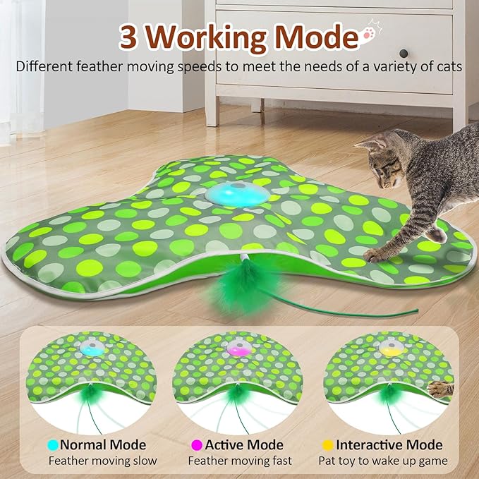 Sofolor Hide and Seek Cat Toys and Replacement Feather Wand (3 Pcs)