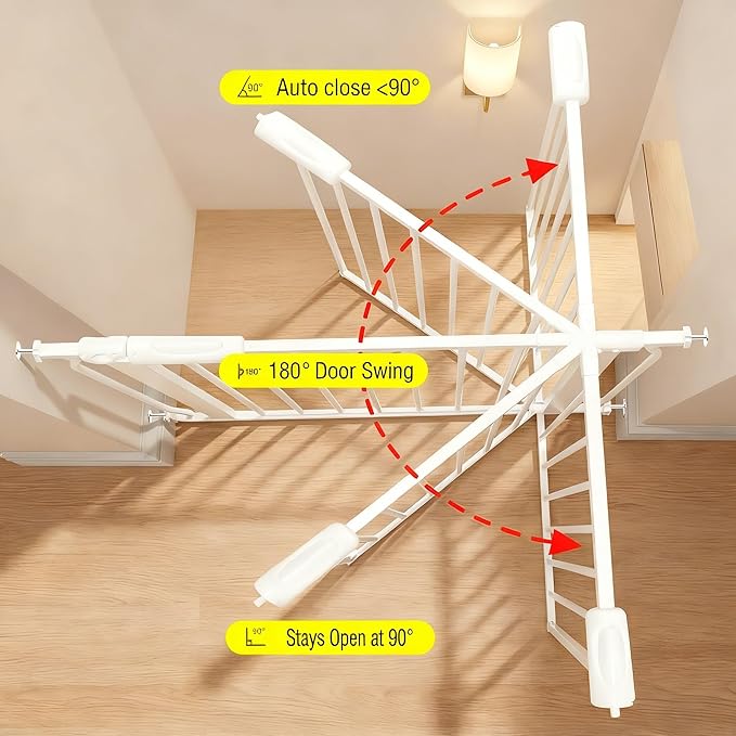 Baby Gates Extra Wide 52.76-57.48 Inch Large Long Baby Gate for Stairs Tension Pet Dog Gates Indoor for Doorways,No Drilling Pressure Mounted Pet Gates for Kids
