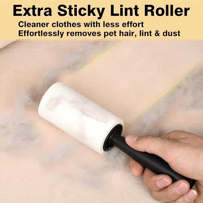 Extra Sticky Lint Roller Refills Only (No Handle Included), 10 Pack – 1200 Sheets Total, Pet Hair Remover Refills for Clothes, Furniture & Couch, Dog & Cat Hair, Animal Fur & Lint, Easy-Tear Sheets
