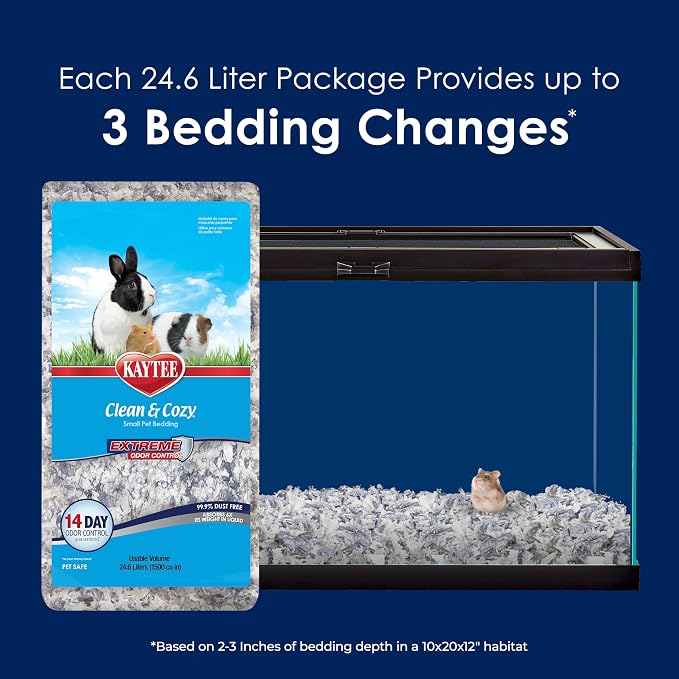 Kaytee Clean and Cozy Extreme Odor Control Bedding for Small Pets, 24.6 Liter