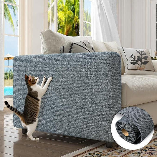 LaCheery Cat Anti Scratch for Furniture Protectors from Cats Scratching 15.8"x79" Cat Scratch Mat for Couch Sofa Protector for Cats Self Adhesive Scratching Pad for Wall Corner Floor Furniture Cover
