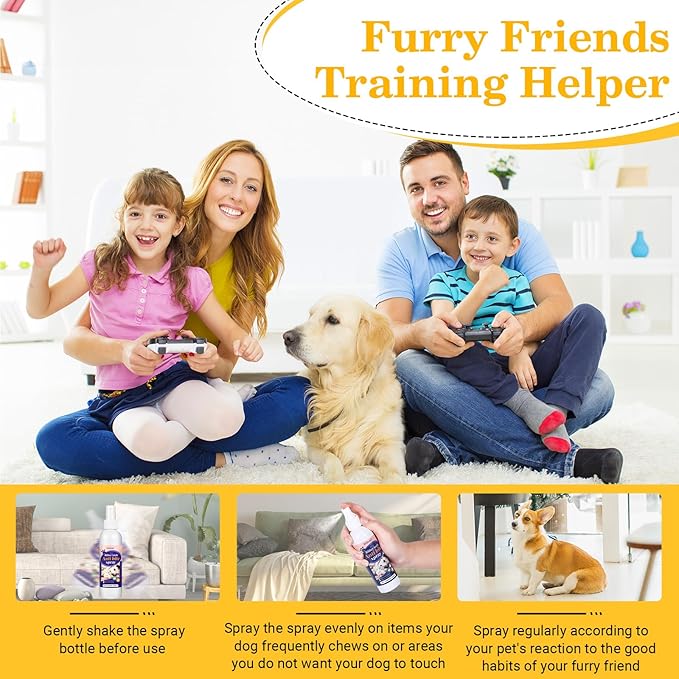 No Chew Spray for Dogs, Bitter Apple Spray for Dogs to Stop Chewing, Effective Indoor/Outdoor Deterrent Training Corrector for Anti-Scratch, Anti Marking, Furniture Protection (2)