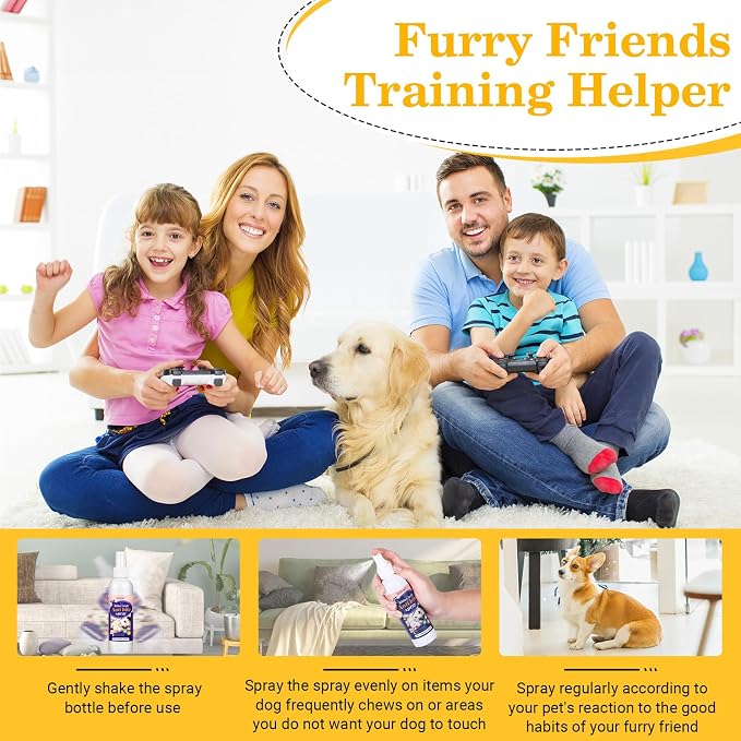 Bitter Apple Spray for Dogs, No Chew Spray for Dogs to Stop Chewing, Effective Indoor/Outdoor Deterrent Training Corrector for Anti-Scratch, Anti Marking, Furniture Protection (1 Pcs)