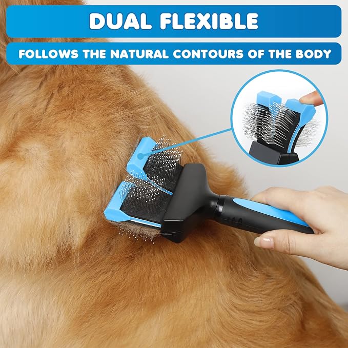 iToleeve Professional LED Dog Nail Clipper + Dual Flexible Slicker Brush, Nail Clipper with Light and Safety Guard, Illuminates Dogs Nails, Dog Brush for Long Hair, Gently Removes Undercoat, Tangles