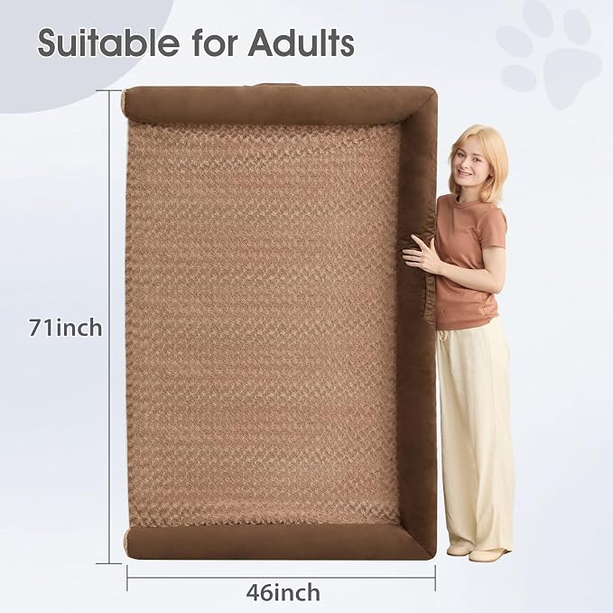 BFPETHOME Orthopedic Washable Dog Beds Large Sized Senior Dog for Comfy Sleeping with Removable Cover, Waterproof Big Soft Pet Couch Bed for Dogs Rerlax