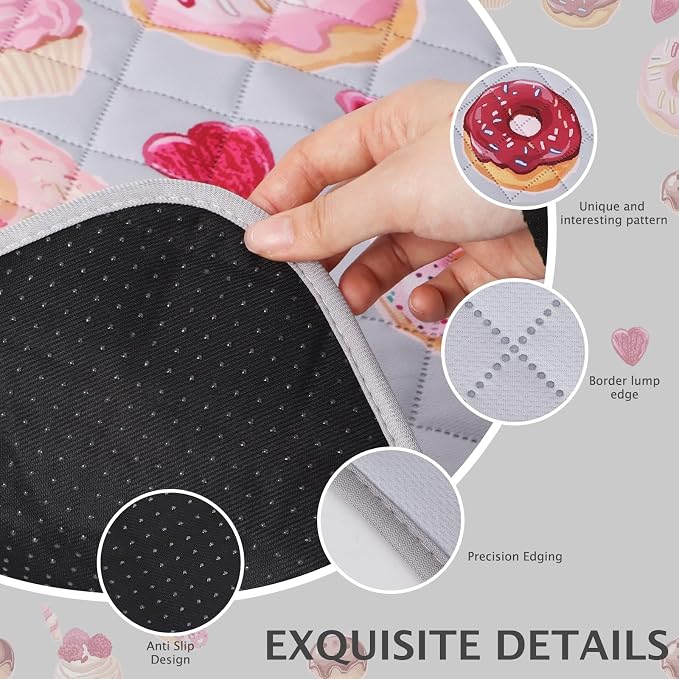 IEUUMLER Washable Pee Pads for Dogs, 2 Pack Cake Pattern Reusable Waterproof Puppy Potty Pads, Non-Slip Absorbent Pet Training Pads for Playpen Crate Bed EU015 Grey Cake, 36x24