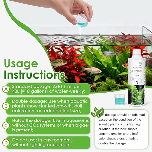 HC034 Aquarium Plant Liquid Fertilizer - Advanced Macro Nutrient Solution for Freshwater Planted Tanks, Promotes Root & Leaf Growth, 150ml/500ml/1000ml (1000mL)