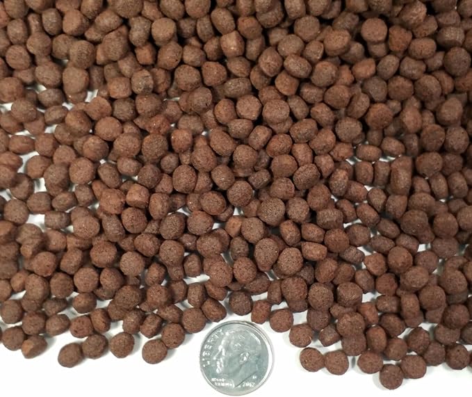 6mm- 1/4" Floating California Blackworm Pellets with Color Enhancers and Vitamins for All Large Tropical Fish, Large Cichlids, Koi Fish & Pond Fish - 5-lbs