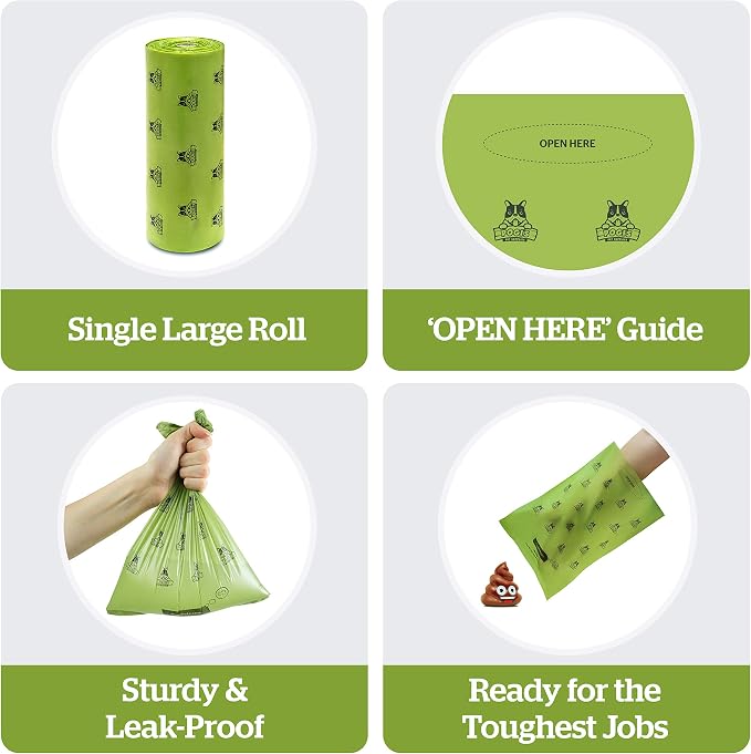 Pogi's Poop n' Wipe Combo Pack - 500 Unscented Dog Poop Bags & 120 Dog Wipes in Travel Packs