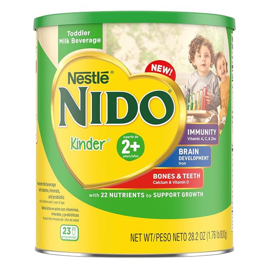 Nestlé NIDO Kinder Toddler Milk Beverage Powder Mix, 2 + Years, 23 Servings per Container, 138 Total Servings, 6x800g (4,800g)