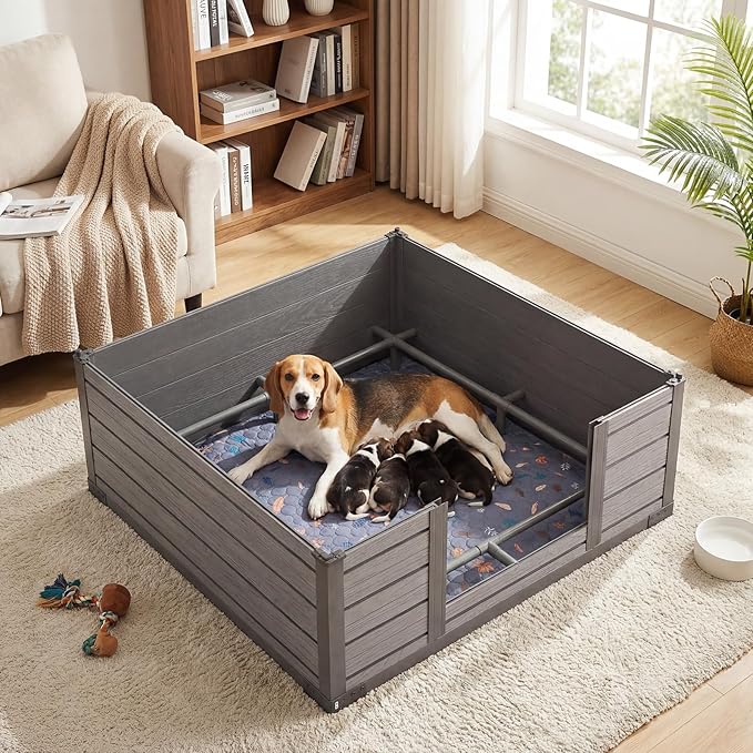 44'' x 44'' Washable Pee Pads for Dogs, Super Absorbent Reusable Puppy Training Pads, 100% Leak-Proof & Non-Slip Whelping Box Pads for Pet, 2 Pack