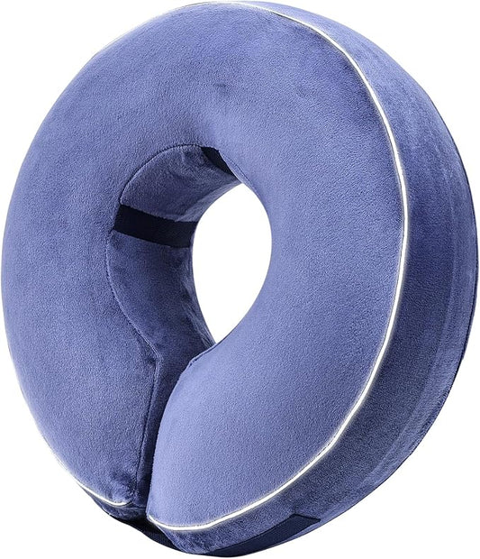 Inflatable Reflective Dog Cone Collar Alternative After Surgery,Doggie Recovery Dount Neck Ecollar,Adjustable Soft Dog Cone Collar for Small Medium Large Dogs (Blue, XL)