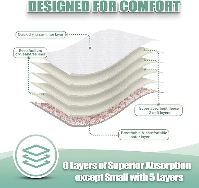 wegreeco Luxury Washable Reusable Dog Diapers (Stylish Pattern) - Female Dog Diapers, Doggie Diapers, 3 Pack (Lace, XX-Large)
