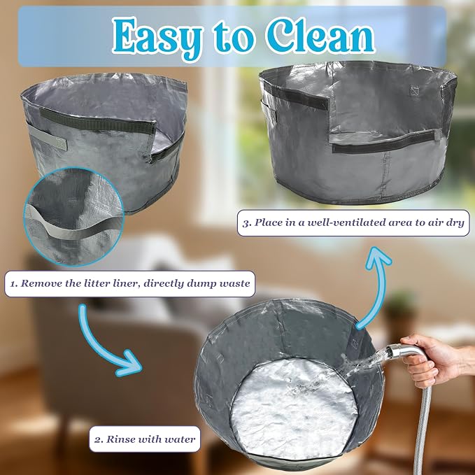 Purifylogix 6PCS Cat Litter Box Liners for Hidden Cat Litter Box | Leakproof Waterproof Non-Slip Liner, Reusable & Washable, Scratch-Resistant, Machine Washable