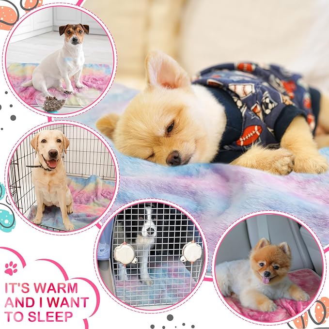 Tudomro 8 Pcs Absorbent Guinea Pig Blankets Washable Small Animal Fleece Bedding Cage Liners Reusable Pet Sleep Mat Pad Cover for Ferret Chinchilla Furniture Protection(Tie Dye,16 x 24 Inch)