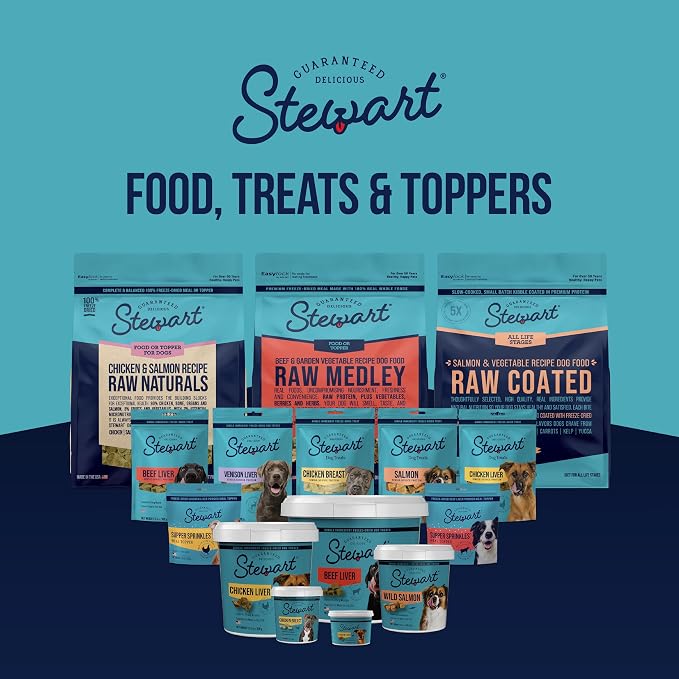 Stewart 100% Chicken Breast Dog Treats, 14.8 oz Tub, ~280 Pieces, Freeze Dried Raw, Single Ingredient, 74% Protein Training Treats or Meal Topper, Grain Free, Gluten Free