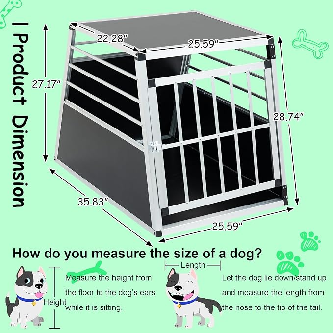 Premium Aluminum Pet Transport Box – Heavy-Duty, Ventilated, Lockable Travel Crate for Dogs & Cats – Space-Saving Trapezoidal Design, Portable Car Carrier with Durable Construction