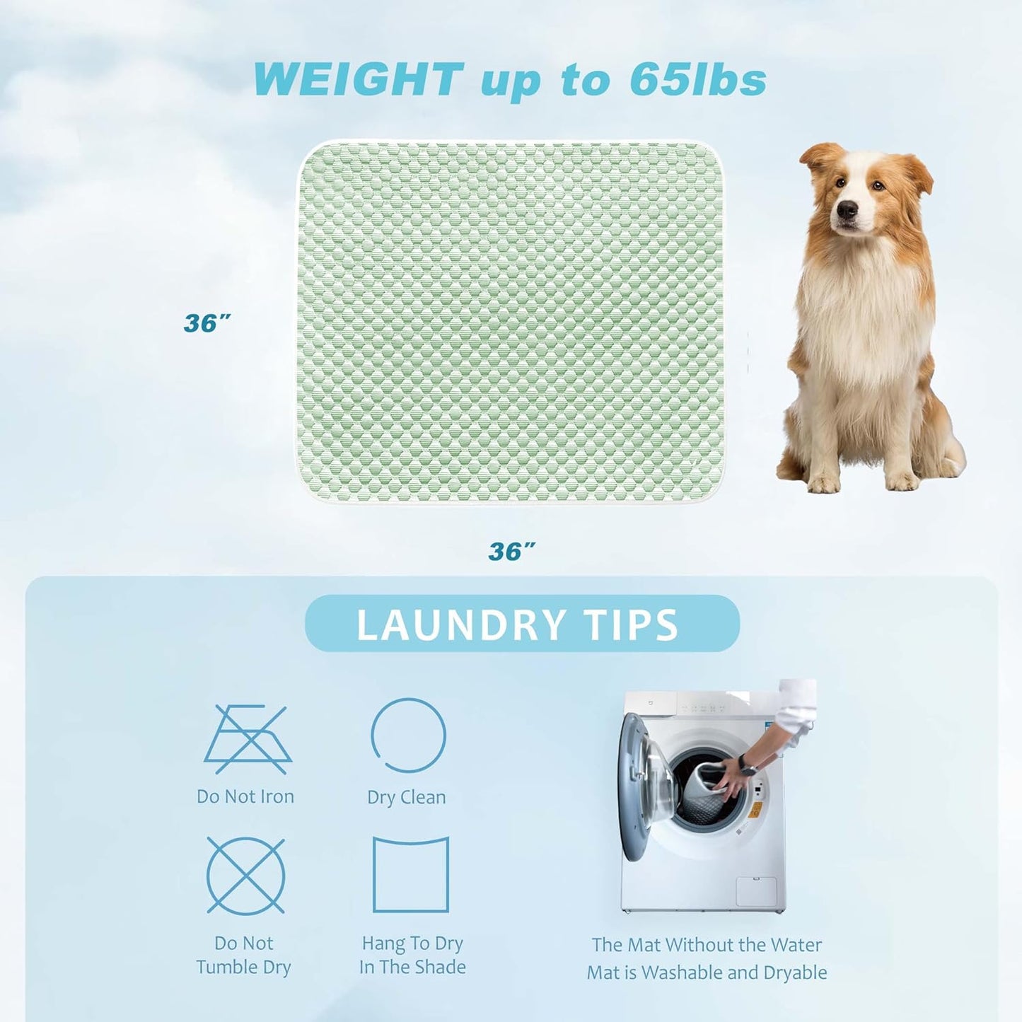 MICROCOSMOS Pet Cooling Mat & Sleeping Pad- Breathable Bubble Surface, EZ Clean. Keep Cooling for Pets, Kids and Adults in Summer.(Green, 36" x 36")