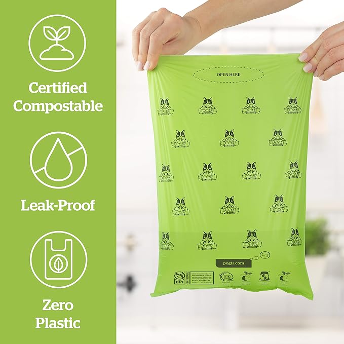 Pogi's Plant-based Poop n' Wipe Combo - 135 Compostable Poop Bags and 100 Plant-based Grooming Wipes Bundle