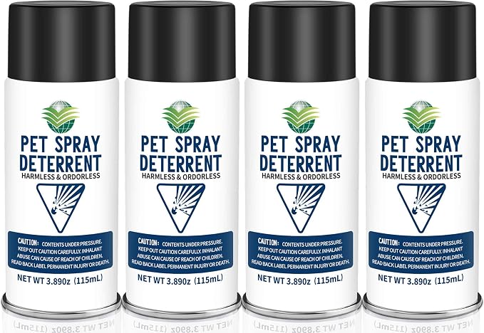 Cat Spray Deterrent System, Pet Deterrent Device Refill, CATSSS Refill [ 15.56Oz & 4 Pack ] Safe for Cats & Dogs Motion Activated Pet Deterrent Spray System-Only Applicable to The Same Brand System