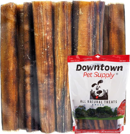 Downtown Pet Supply USA-Made 6", 3 Lb. Jumbo Bully Sticks for Large Dogs - Rawhide Free Dog Chews Long Lasting and Non-Splintering - Single Ingredient, Low Odor Bully Sticks for Medium Dogs