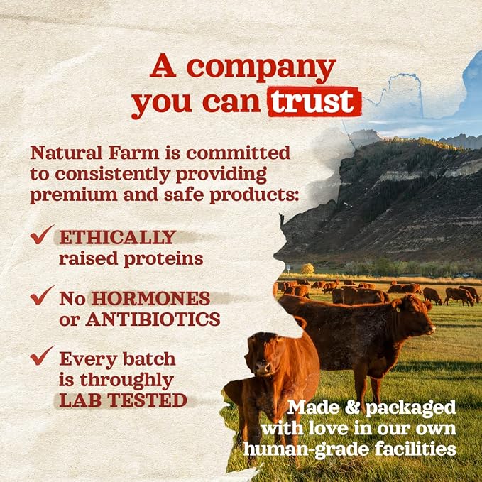 Natural Farm Peanut Butter Filled Bones (3-4 Inch, 6 Count), Limited Ingredient, Natural Stuffed Dental Dog Bone Treats for Dogs, Made with Real Beef