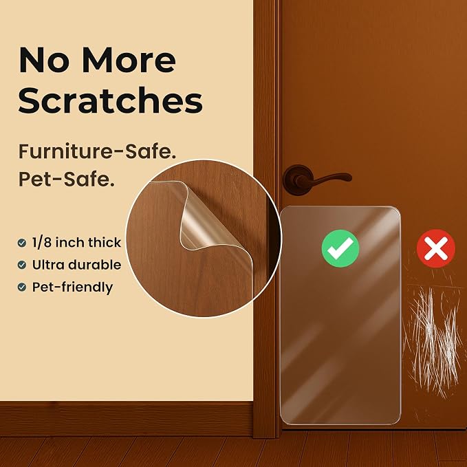 Dog Scratch Protectors for Doors 2-Pack 36 x 20’’ Clear Cat Scratching Guard Protection Easy Install on Wall Window Glass Screen & Sliding Doors Furniture Indoor/Outdoor