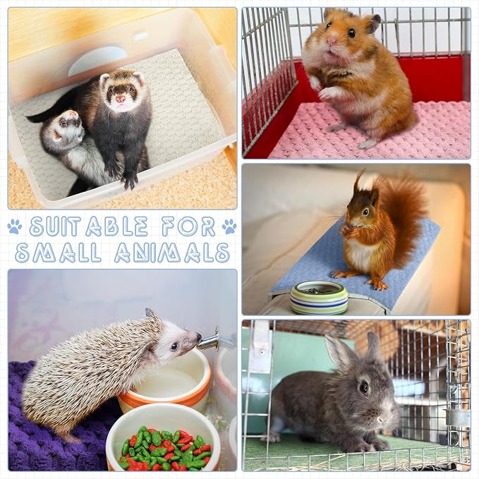 SmoothNovelty 5 Pcs Waterproof Guinea Pig Blankets Washable Small Animal Pee Pad Pet Blanket Sleep Bedding Mats Absorbent Guinea Pig Cage Liner Reusable Pet Sleep Pad(Multicolored,18" X 24",Classic)