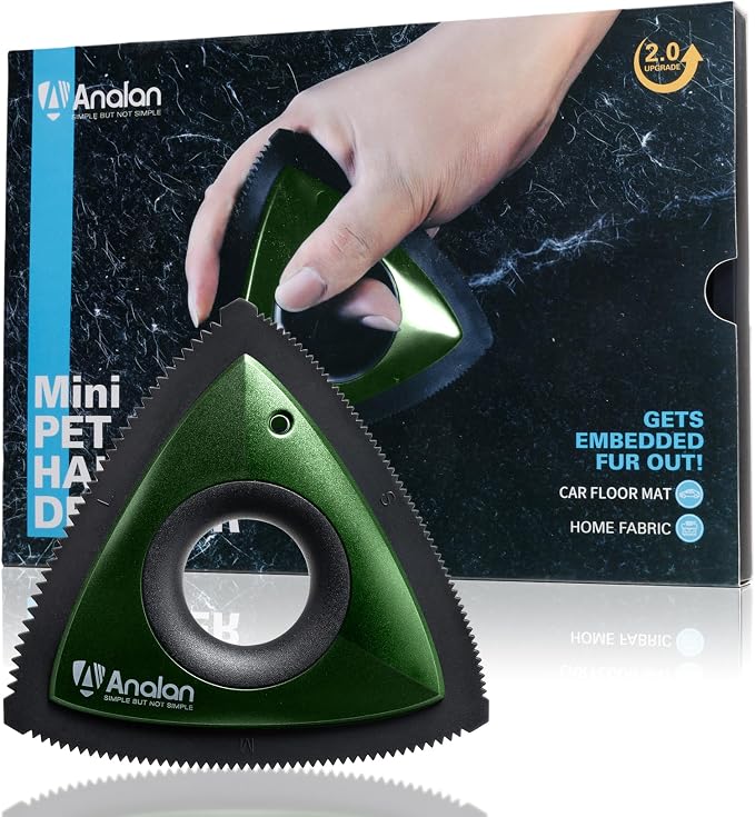 Analan Mini Pet Hair Remover for Car Detailing, Auto Interior, Furniture, Couch, and Carpet，Green+Red