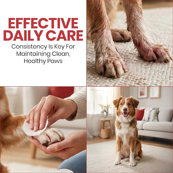 Chew + Heal Labs Dog Paw Wipes Antibacterial 100 Count - Antifungal Wipes for Dogs with 2% Chlorhexidine and 1% Ketoconazole - Good for All Breeds - Made in the USA